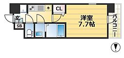 アドバンス三宮グルーブ 7階1Kの間取り