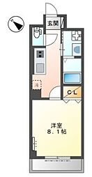 アルカンシエル馬込 1階1Kの間取り