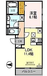 フェリオ 1LDKの間取図画像