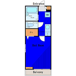 東急池上線 長原駅 徒歩8分の賃貸アパート 1階1Kの間取り