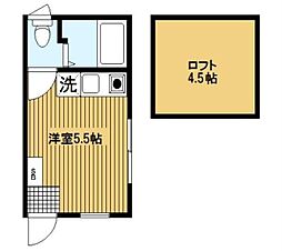 ユナイト根岸ジェンティローニ ワンルームの間取図画像