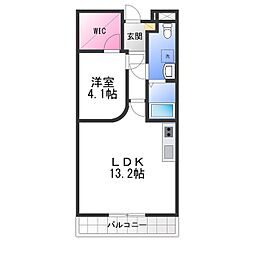 JR阪和線 信太山駅 徒歩3分の賃貸アパート 3階1LDKの間取り