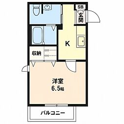 サンクレール茜 1Kの間取図画像