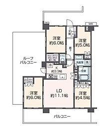 ジオ八潮イーストレジデンス 7階4LDKの間取り