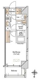 ブランシエスタ両国 3階1Kの間取り