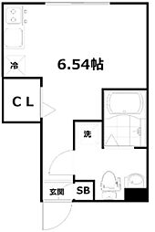 ガーデン雑色 1階ワンルームの間取り