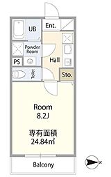 エテルノヴァローレ西千葉 2階1Kの間取り
