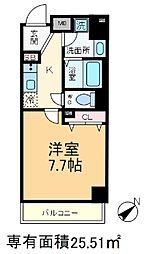 JR山手線 駒込駅 徒歩3分の賃貸マンション 5階1Kの間取り