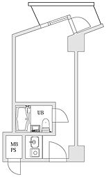 JR中央線 御茶ノ水駅 徒歩10分の賃貸マンション 4階ワンルームの間取り