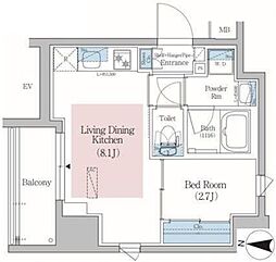 アーバネックス錦糸公園2 12階1LDKの間取り