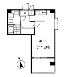 石倉ハイム ワンルームの間取図画像