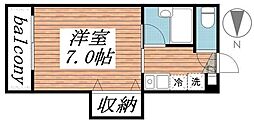 北浦ビル 1Kの間取図画像