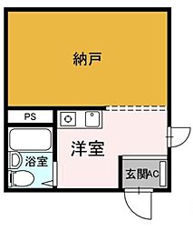 JR総武線 飯田橋駅 徒歩10分の賃貸アパート 3階ワンルームの間取り