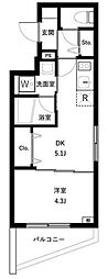 WHARF板橋本町 1DKの間取図画像