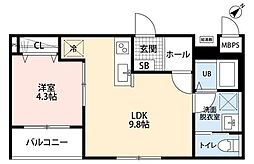LiveleFine新座大和田1号棟 1LDKの間取図画像