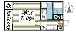 ルミエールエタンセルドゥー 1Kの間取図画像