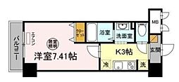 JR総武線 西船橋駅 徒歩5分の賃貸マンション 4階1Kの間取り