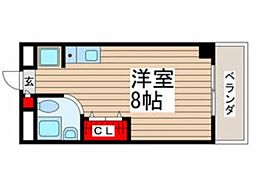 パークサイドベル ワンルームの間取図画像