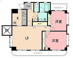 コア青葉 2LDKの間取図画像