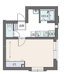 クリスタルコート新江古田 1Kの間取図画像