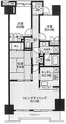 アールヴェール文京白山 15階3LDKの間取り
