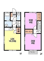 ベルパエーゼ 2LDKの間取図画像