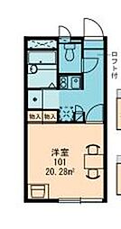 オラシオン 1階1Kの間取り