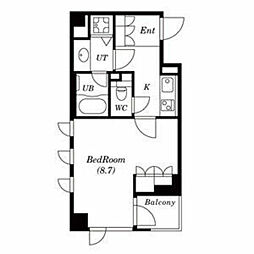 東京メトロ千代田線 赤坂駅 徒歩6分の賃貸マンション 3階1Kの間取り