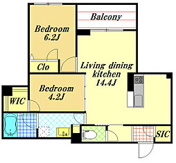 アイル　ルイーズ 4階2LDKの間取り