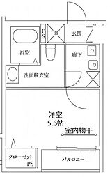 ソラーレ 1階1Kの間取り