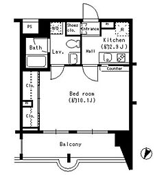 ホワイトフロント 3階ワンルームの間取り