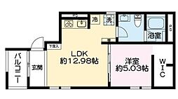 オモチ デ アカバネ 3階1LDKの間取り