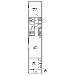 （防音室）ルミナス練馬 3階2LDKの間取り