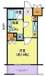 東急田園都市線 溝の口駅 徒歩4分の賃貸マンション 2階1Kの間取り