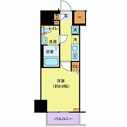 京成押上線 青砥駅 徒歩5分の賃貸マンション 9階1Kの間取り