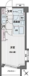 エコロジー都立大学レジデンス 1Kの間取図画像