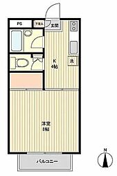 ハウス松園 1階1Kの間取り
