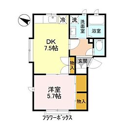 メゾン渚 1DKの間取図画像