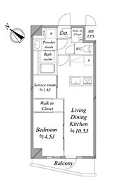 レジディア下丸子プレイス 6階1SLDKの間取り