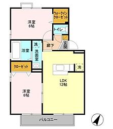 ロイヤルヒルズ1 2LDKの間取図画像