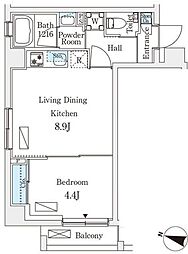 フルハウス飯田橋 1階1LDKの間取り