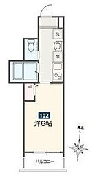ＦＥＬＧＲＩＡ元加治 1階1Kの間取り