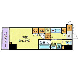 つくばエクスプレス 新御徒町駅 徒歩2分の賃貸マンション 8階1Kの間取り