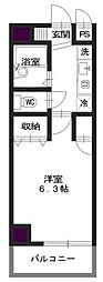 カサル・ミーサ 1Kの間取図画像