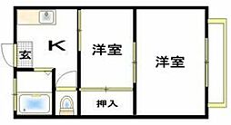 サクラ・ハイツ 2Kの間取図画像