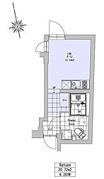 SOU 若林 1階ワンルームの間取り