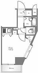 ガラ・ステージ市ヶ谷壱番館 1Kの間取図画像