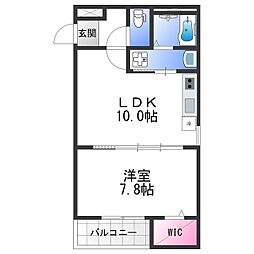 グランメゾンゆずり葉II番館 3階1LDKの間取り