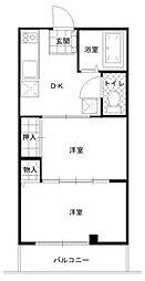 幸和ビル 2DKの間取図画像