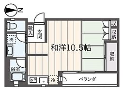 モンガル1996 1階ワンルームの間取り